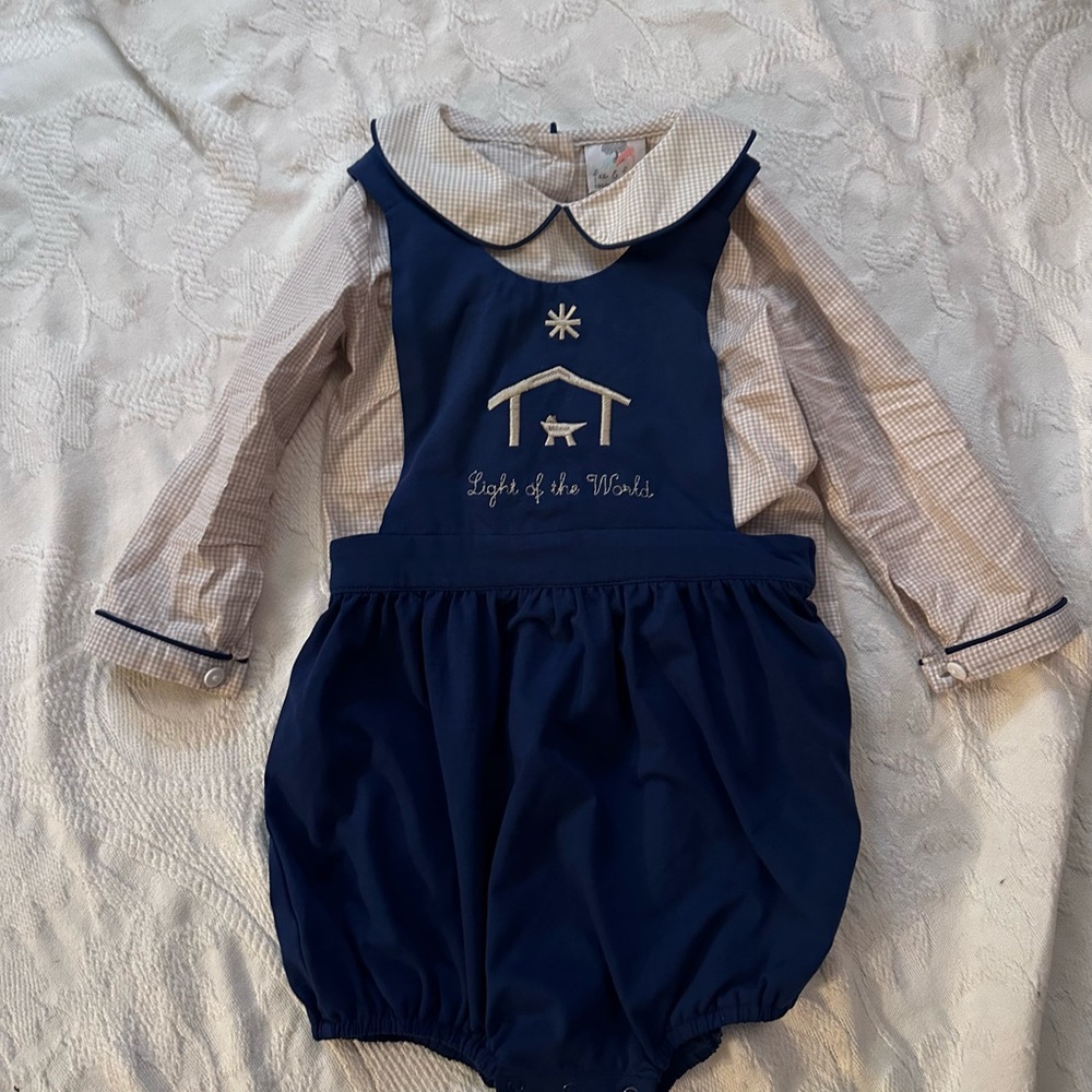Boutique holiday bubble with Embroidered Design & shirt